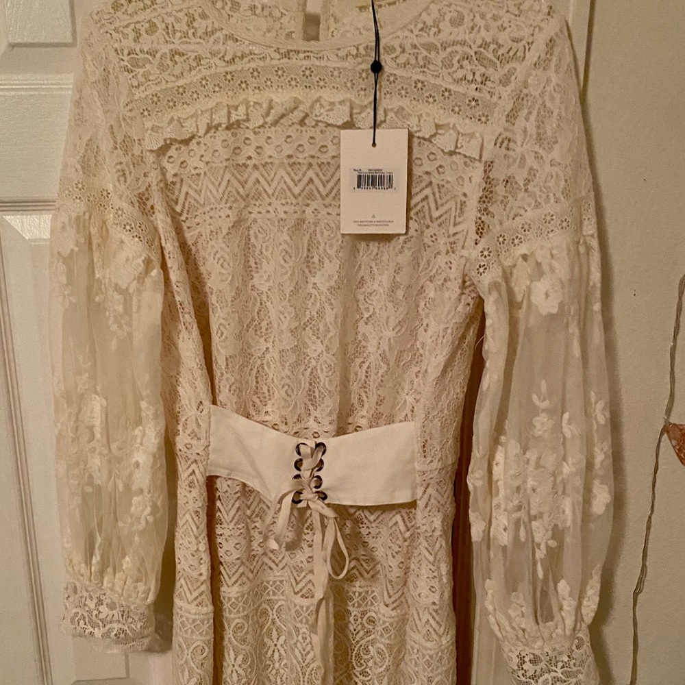 Spell & The Gypsy Dawn Lace Belted Midi Dress NWT